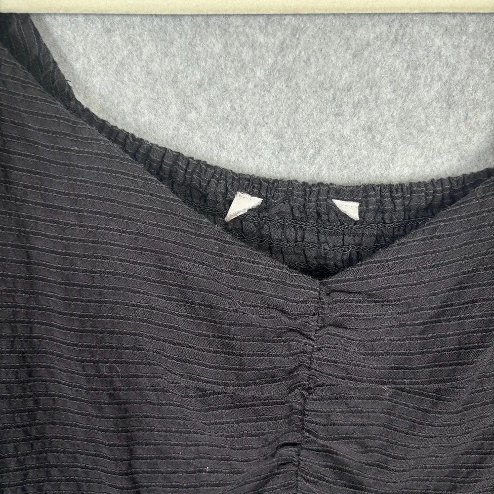 Loft Babydoll Smocked Blouse Medium‎ Puff Peplum Crinkle Peasant Milkmaid Fairy